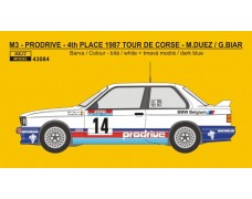 Decal – BMW M3 - 1987 Tour de Corse rallye - M.Duez / G.Biar LIMITED